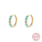 S925Sterling Silver Turquoise Diamond Earrings Earrings Fashion Classic Simple Style Earrings