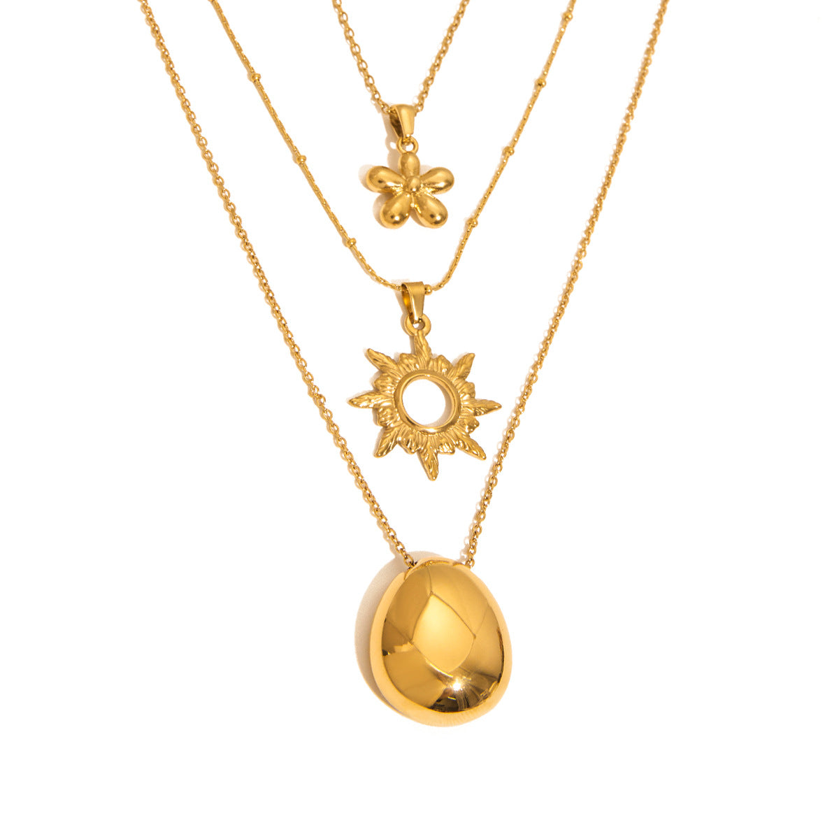 18k Gold Stainless Steel Necklace Simple Non-Fading Jewelry Accessories