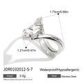 Cubic Zirconia Stainless Steel Ring in Gold-Plated — Contemporary Edit — material detail — jewelry finish and design detail