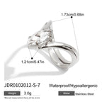 Zircon Ring Non-Fading Jewelry for Women Stainless Steel Accessories