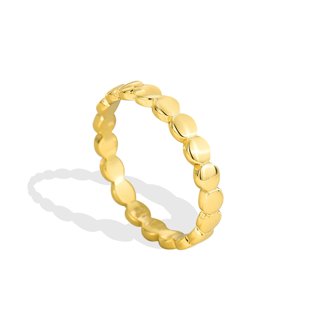 18K Gold-Plated Brass Round Ring styled for independent jewelry boutiques