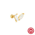 Opal Beaded Stud 925 Sterling Silver Earrings — craftsmanship detail — jewelry finish and design detail