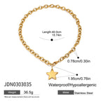 Five-pointed Star Jewelry Ring Non-fading Jewelry Necklace Stainless Steel Earrings