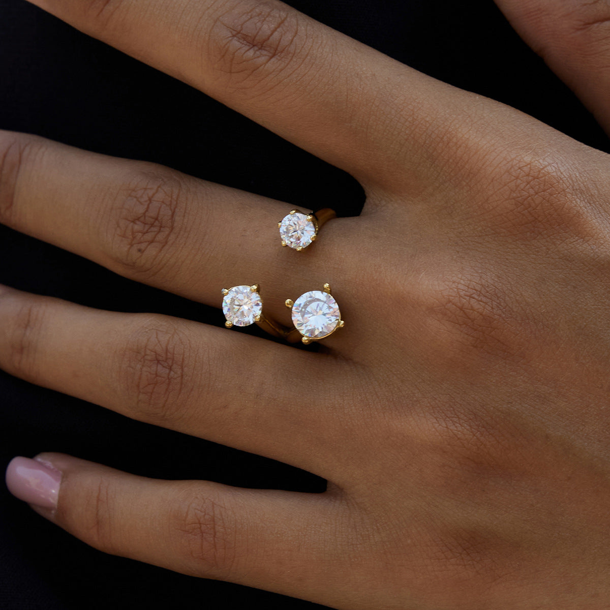 2H Zircon Ring Non-Fading Stainless Steel Ring ring