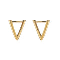 Gold-Plated Brass Geometric Triangle Ear Cuff Earrings with Minimalist Detail with gold-tone brass construction