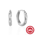 Heart Geometric Hoop 925 Sterling Silver Earrings — decorative detail — jewelry finish and design detail