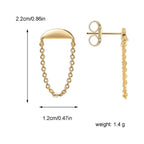 E0402 Jewelry Modern Simple Design Brass Gold-Plated Curved Earrings for Women Long Style U Chain-shaped Earrings