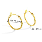 E0183Fashion Twisted Cable Braid18K Earrings for Women Simple Minimalist Style Hoop Jewelry