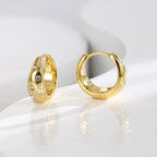 E0216 Sticky Czech Diamond Round Earrings for Women Fashionable and Simple Geometric Design Accessories