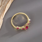 R0430 Fashionable Design Simple Ring for Women with Red Zircon