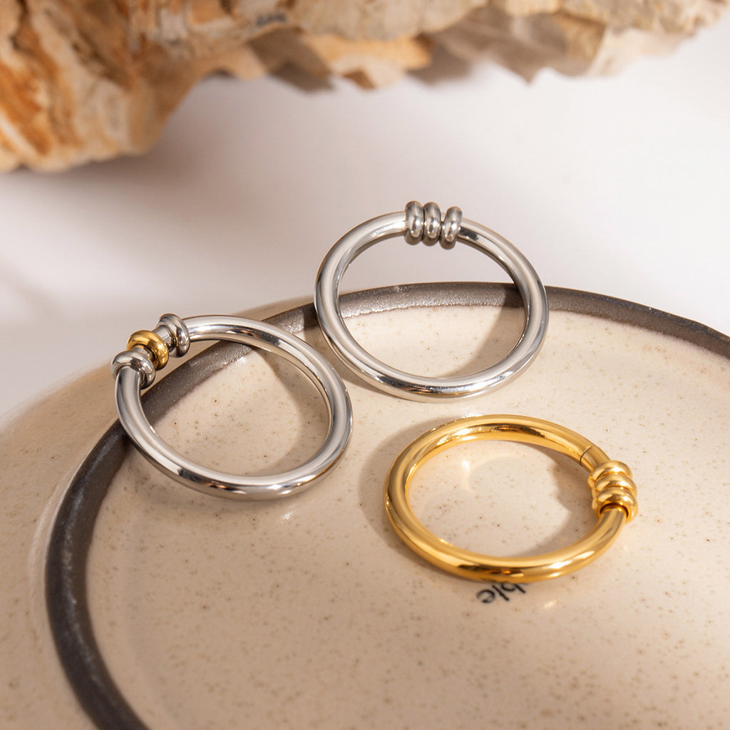 2H Stainless Steel Plain Band Ring 18k Goldware rings