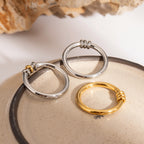 2H Stainless Steel Plain Band Ring 18k Goldware rings