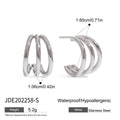 Geometric Stainless Steel Gold-Plated Stud Earrings — alternate product view — jewelry finish and design detail