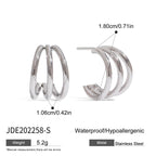 2H Stainless Steel Geometric Stud Earrings for Women Non-Fading Ear Jewelry Accessories