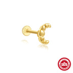 925Sterling Silver Tassel Water Drop Zircon Cartilage Piercing Flat Spiral Piercing Earrings Hot Selling Ear Bone Studs