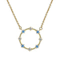 Gold-Plated Brass Round CZ Pendant Necklace for private-label fashion jewelry buyers