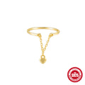 Heart Pearl Adjustable 925 Sterling Silver Ring — top view — jewelry finish and design detail