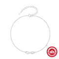 925 Sterling Silver Infinity Heart Anklet — design detail