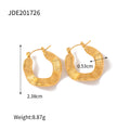 18K Gold-Plated Stainless Steel Stud Earrings with Geometric Detail — alternate product view — jewelry finish and design detail
