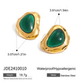 Gold-Tone Stainless Steel Resin Vintage Stud Earrings with gold-tone stainless steel construction