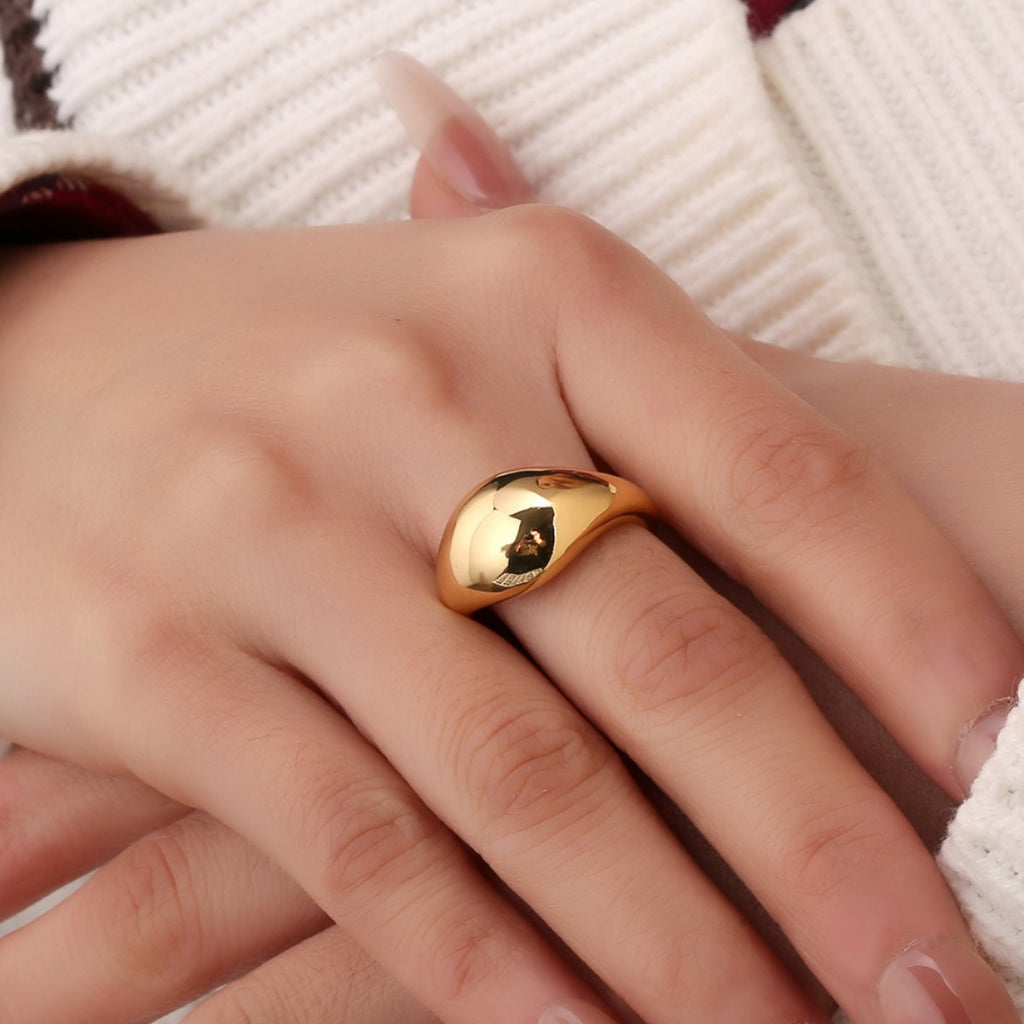 CYR0599 Design Round Ring Female Minimalist Metal Ring