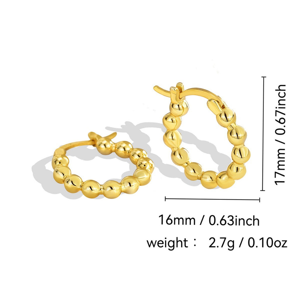 E0279Xiaoxiang Fashion Show Design Sense Simple New Earrings for Women Trendy Studs Hoops