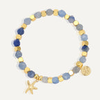 B0266 Fashion Starfish Beaded Bohemian Aquamarine Bracelet