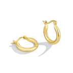 Gold-Plated Brass Geometric Round Earrings with a round design profile