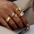 Zircon Ring Non-Fading Jewelry Stainless Steel Accessories rings