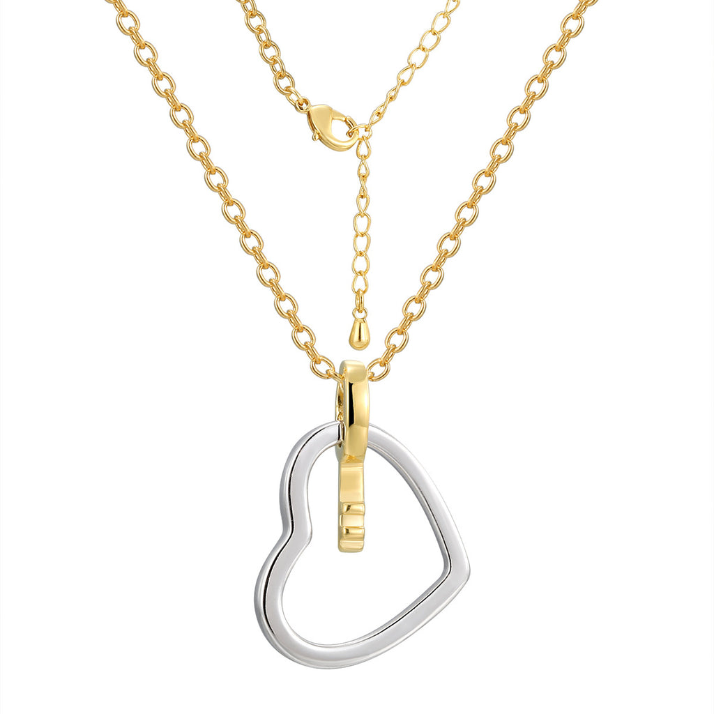 CYN0247 Heart Necklace Heart Key Pendant Necklace