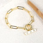 B0081 Star Bracelet Women's Metal Loop Chain Hollow Design OT Chain Link Round Buckle Accessories