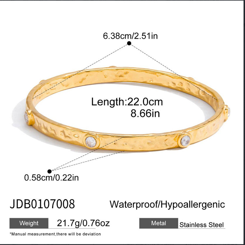 Zircon Bracelet Non-Fading Bracelet18K Gold Stainless Steel Jewelry