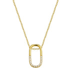 S925 Silver Lucky Switch Oval Necklace Clavicle Chain