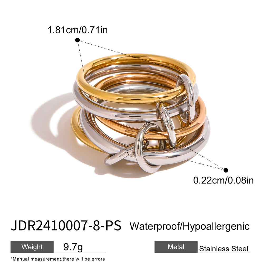 Stainless Steel Layered Plain Band Rings Personality Item rings