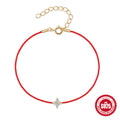 925 Sterling Silver Flower Inlaid Diamond Red Rope Bracelet For Women — collection product image 06