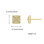 E0555 Trendy New Design Earrings for Women Simple Square Micro Inlaid White Zircon Hot Selling Stud Earrings
