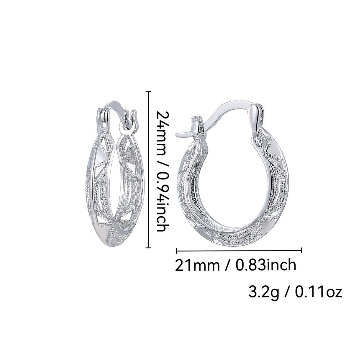 E0716 Exaggerated Creative Open Flower Earrings for Women silver Vintage Hollow Pattern Ear Clips