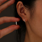 SE0259 S925Silver Star Circle Earrings Simple Zircon Earrings