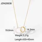 Twelve Birthstone Pearl Necklace Choker Stainless Steel Jewelry Collarbone Chain Accessory