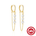 Crystal-Set Hoop Stud 925 Sterling Silver Earrings Wholesale 01766 — jewelry design view 06