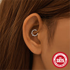 New Product S925Sterling Silver Star Triangle Inlaid Diamond Soft Bone Piercing Ear Hoop Ear Cartilage Hot-Selling Nose Ring