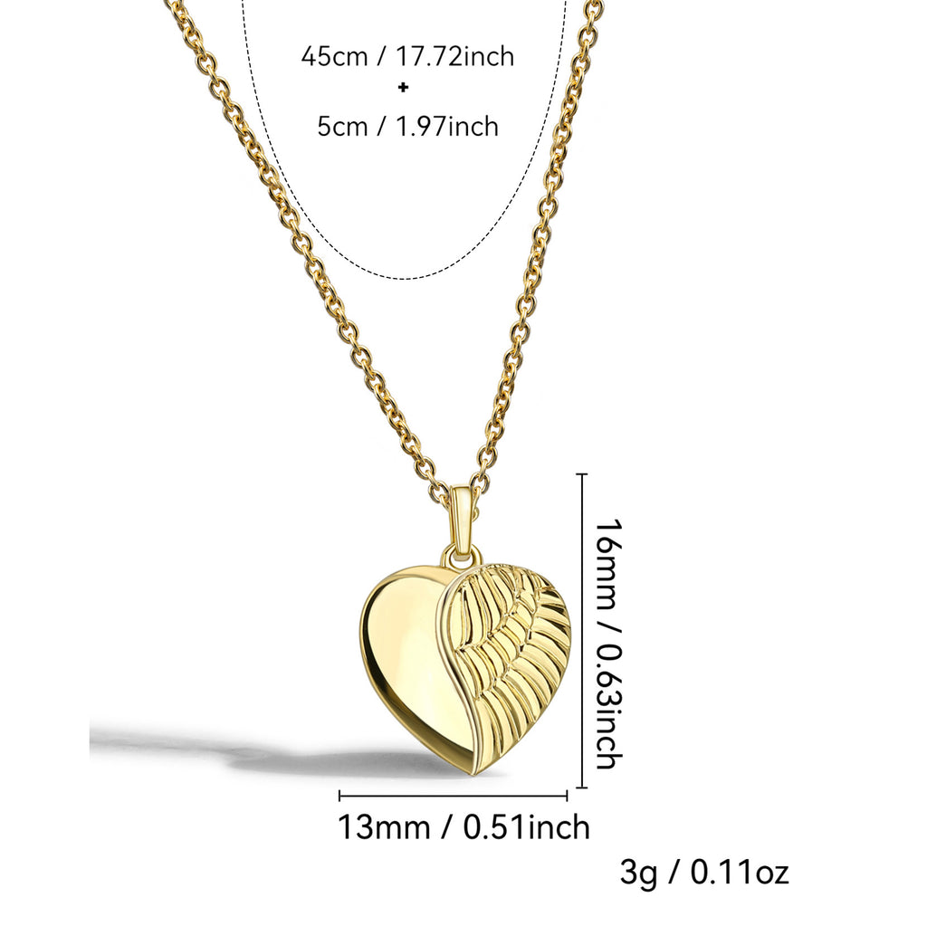 N0102 Jewelry Female Foreign Trade fashion Love Necklace Feather Heart Pendant Necklace