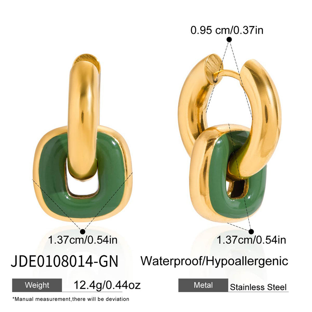Oil Drop Earrings Ear Clips Non-Fading Ear Jewelry Stainless Steel Accessories Women's Hoop Earrings