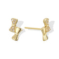 Gold-Plated 925 Sterling Silver Bow Stud Earrings — jewelry construction