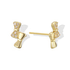 SE0319 S925Silver Bow Fashion Summer Earrings Studs Small Women's Ear Jewelry