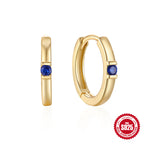 S925Pure Silver Classic Single Diamond Stud Earrings Hoop Earrings Hot-Selling Smooth Minimalist Earrings Jewelry