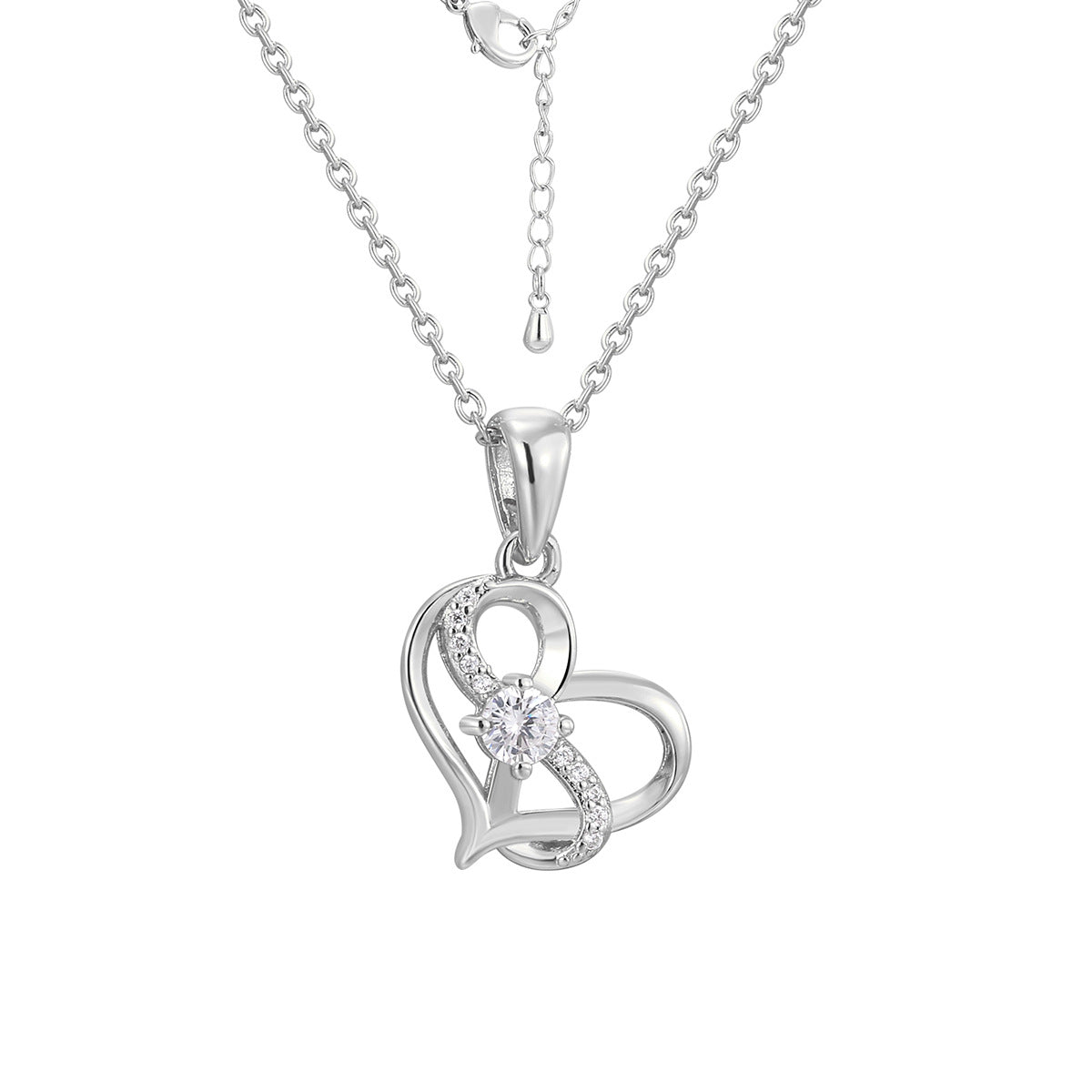 CYN0242 Eternal Infinity Love Copper Necklace Female Clavicle Chain Pendant Necklace