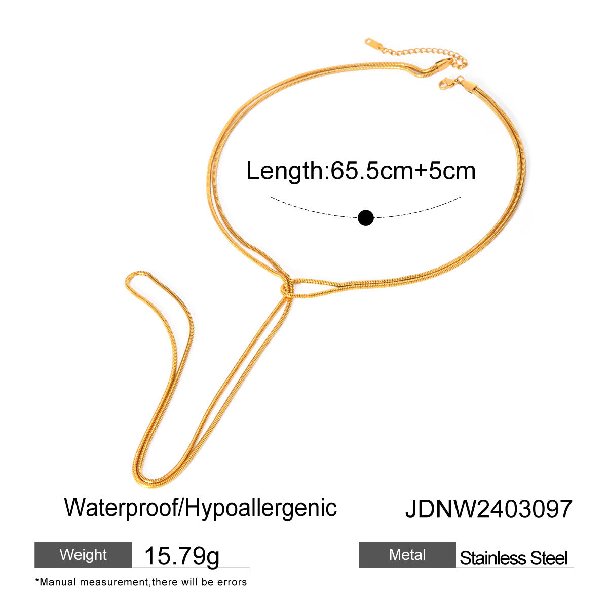 Stainless Steel Chain y Chain Necklace Jewelry Long Necklace Autumn Winter Sweater Chain