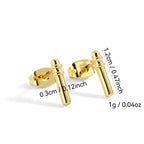 E0070 Simple Bamboo Knot Small Earrings for Women925Silver Needle Gold Plated Zirconia Earrings Export Jewelry