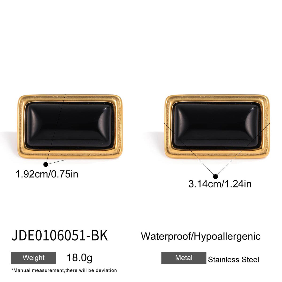 2H Agate Earrings Retro Earrings Stainless Steel 18k Ornament earrings